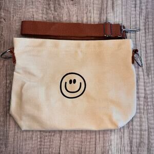 Boho Canvas Crossbody Purse Smiley Face Bag Bag NEW FAST SHIP Travel Bag